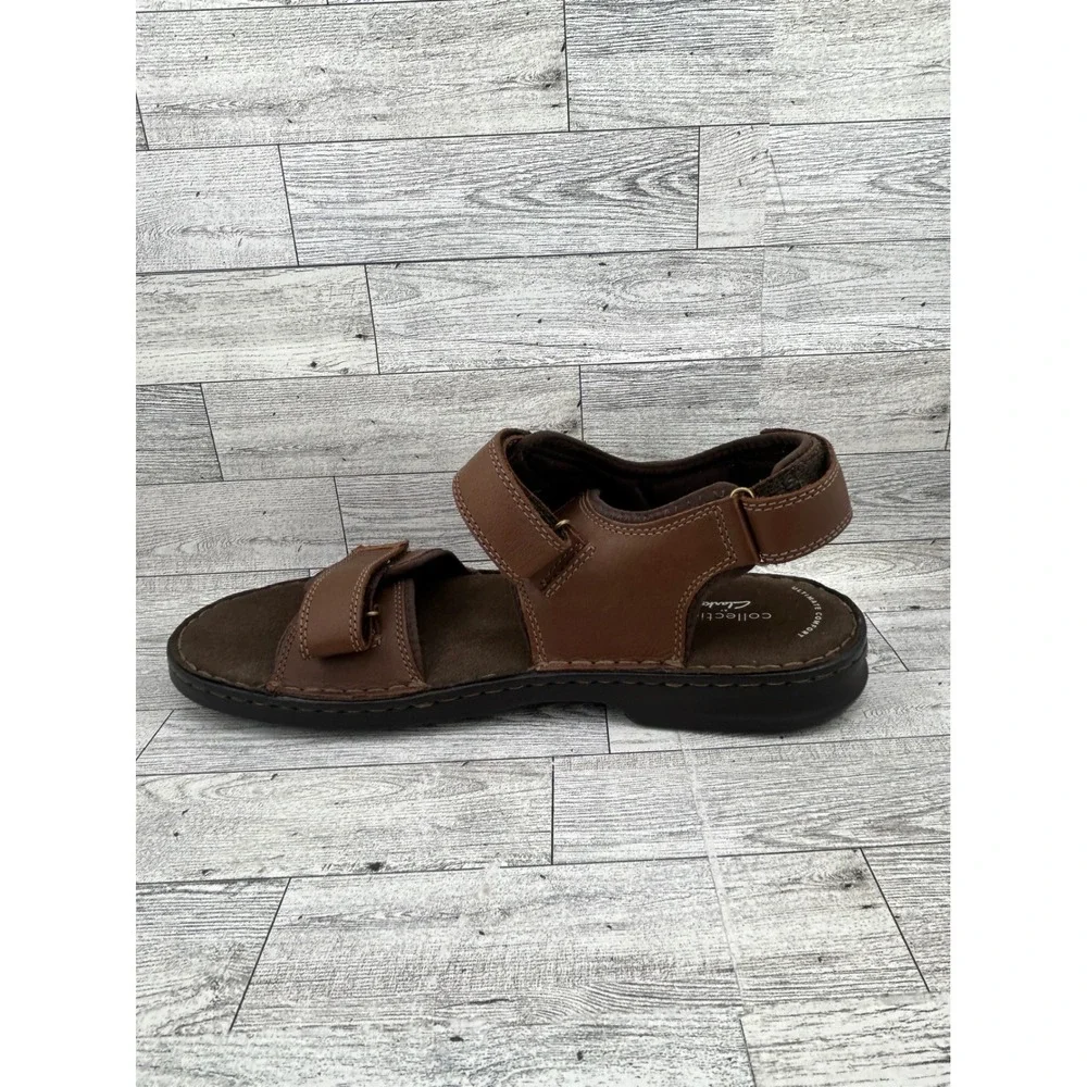 Clarks Malone Shore‎ Mens Tan Leather Sandals Size 13 M 261481047120